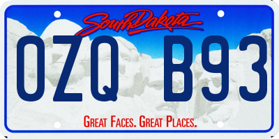 SD license plate 0ZQB93