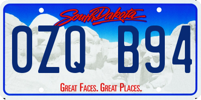 SD license plate 0ZQB94