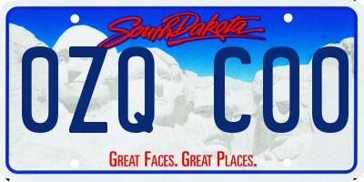 SD license plate 0ZQC00