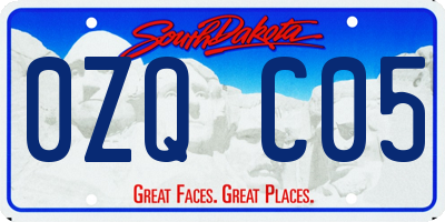 SD license plate 0ZQC05