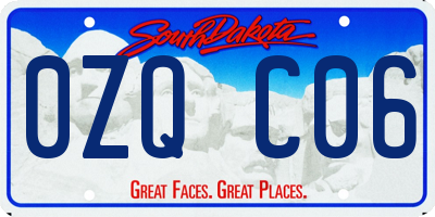 SD license plate 0ZQC06