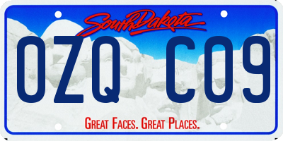 SD license plate 0ZQC09