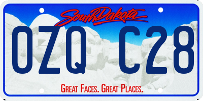 SD license plate 0ZQC28