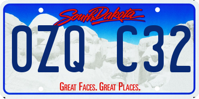 SD license plate 0ZQC32