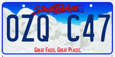 SD license plate 0ZQC47