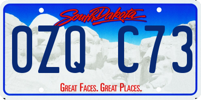 SD license plate 0ZQC73