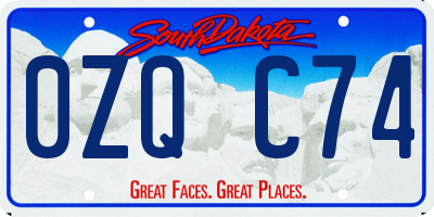 SD license plate 0ZQC74