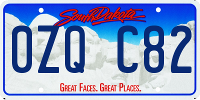 SD license plate 0ZQC82