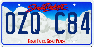 SD license plate 0ZQC84