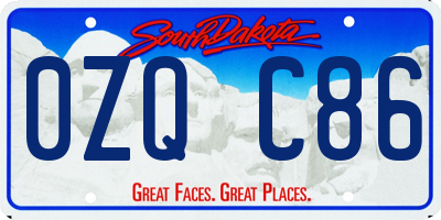 SD license plate 0ZQC86