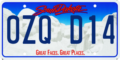 SD license plate 0ZQD14