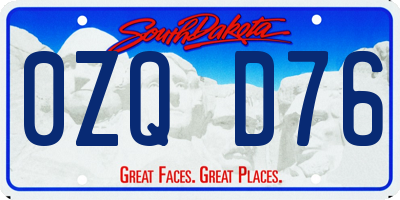 SD license plate 0ZQD76