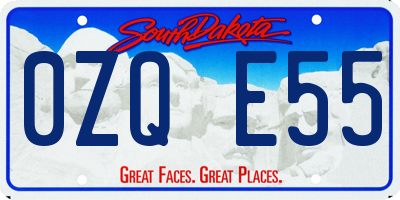 SD license plate 0ZQE55