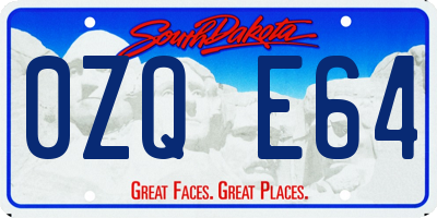 SD license plate 0ZQE64