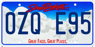SD license plate 0ZQE95