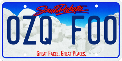 SD license plate 0ZQF00
