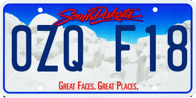 SD license plate 0ZQF18