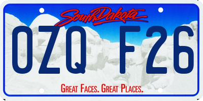 SD license plate 0ZQF26