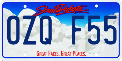 SD license plate 0ZQF55