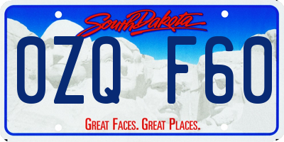 SD license plate 0ZQF60