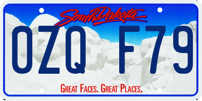 SD license plate 0ZQF79