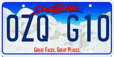 SD license plate 0ZQG10