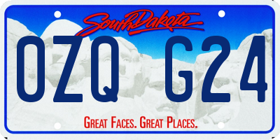 SD license plate 0ZQG24