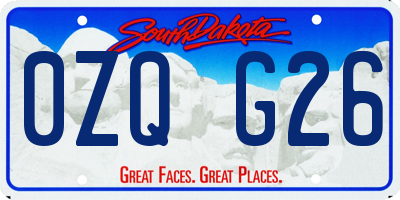 SD license plate 0ZQG26