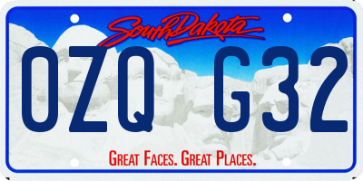 SD license plate 0ZQG32