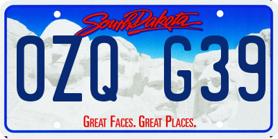 SD license plate 0ZQG39