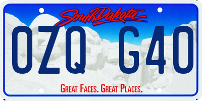 SD license plate 0ZQG40