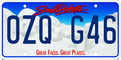 SD license plate 0ZQG46