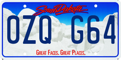 SD license plate 0ZQG64