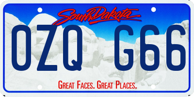 SD license plate 0ZQG66