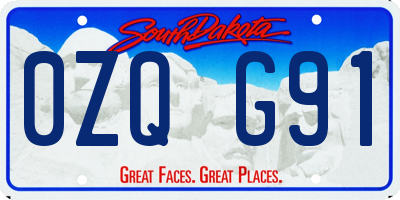 SD license plate 0ZQG91