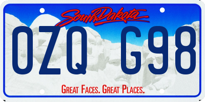 SD license plate 0ZQG98