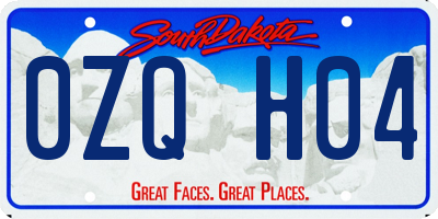 SD license plate 0ZQH04