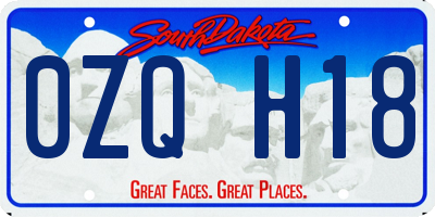 SD license plate 0ZQH18