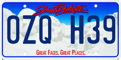 SD license plate 0ZQH39