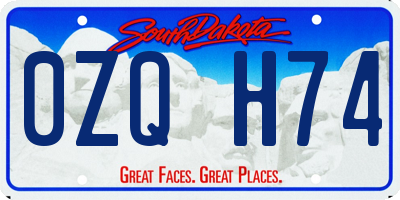 SD license plate 0ZQH74