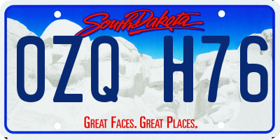 SD license plate 0ZQH76