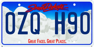 SD license plate 0ZQH90