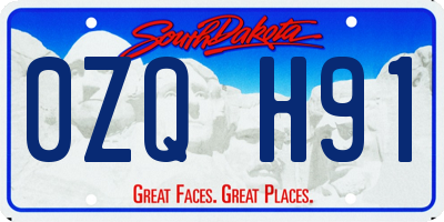 SD license plate 0ZQH91