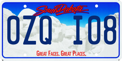 SD license plate 0ZQI08