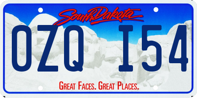 SD license plate 0ZQI54