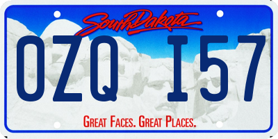 SD license plate 0ZQI57