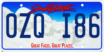 SD license plate 0ZQI86
