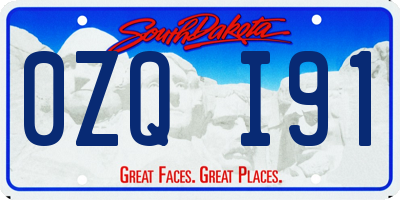 SD license plate 0ZQI91