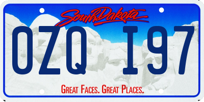 SD license plate 0ZQI97