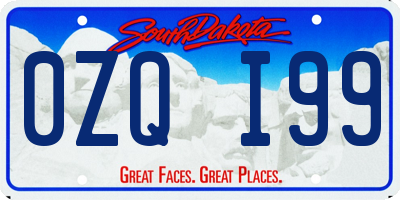 SD license plate 0ZQI99